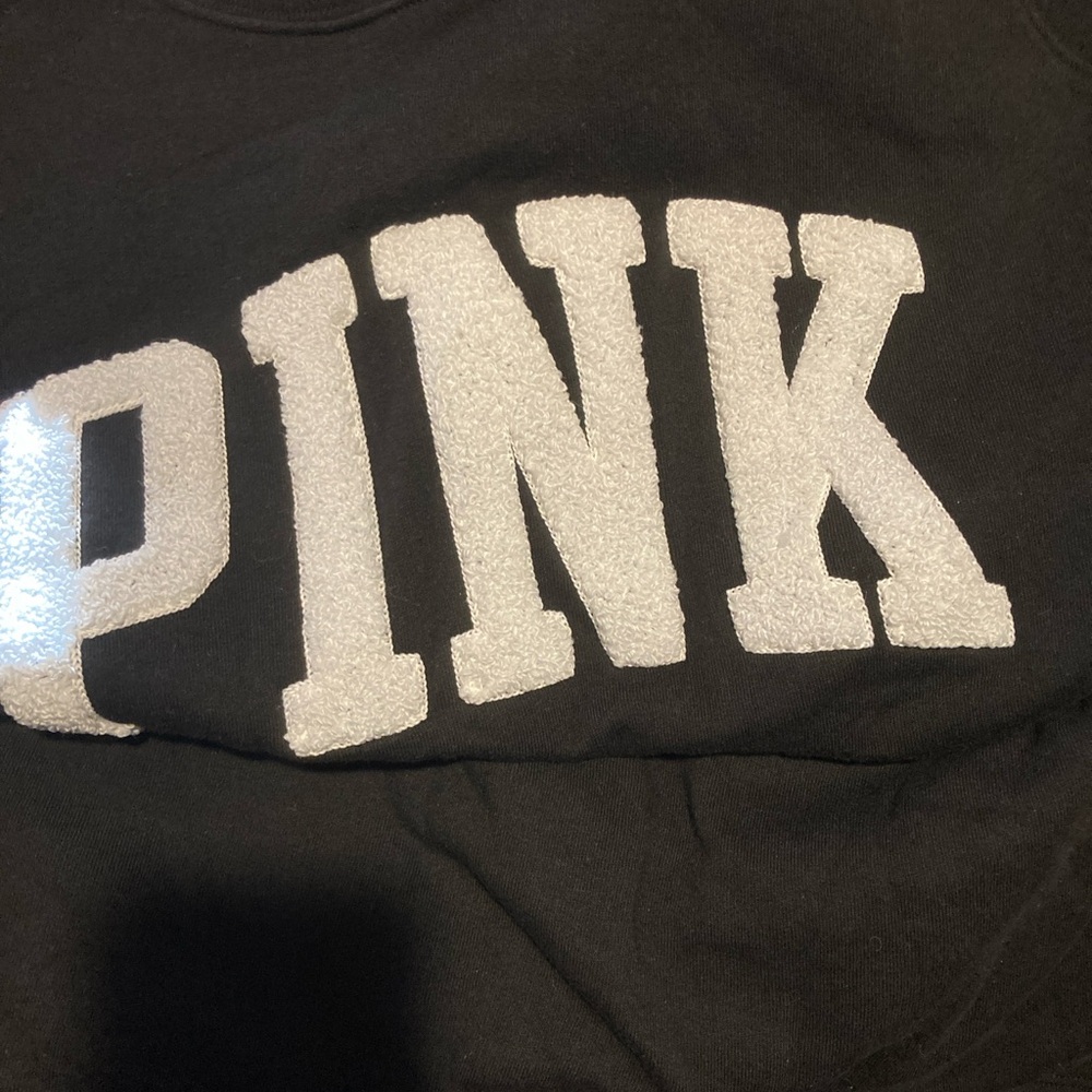 PINK Victoria's Secret Black Hoodie with White Logo